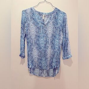 Grand & Green Blouse Small Blue and White